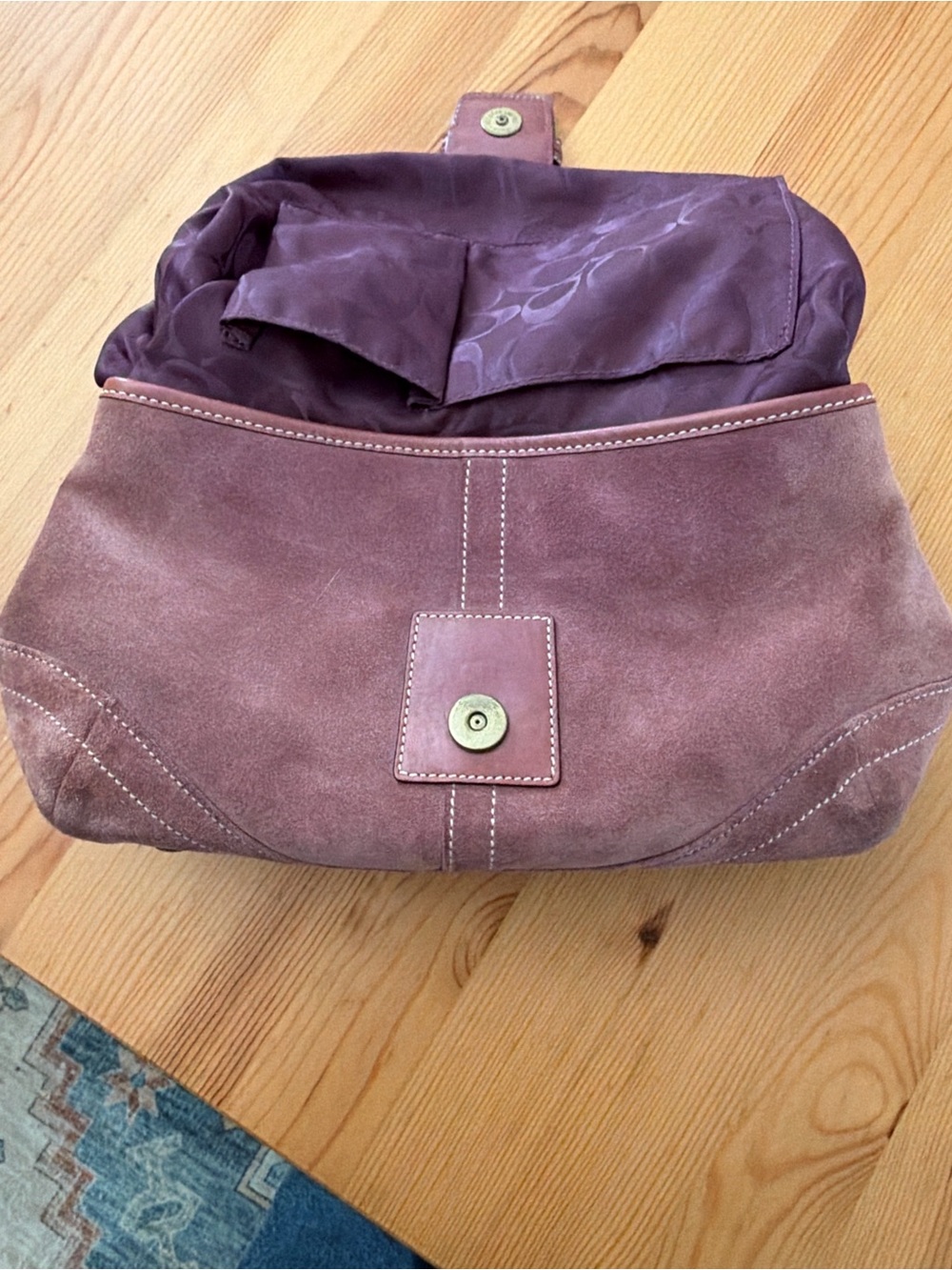 Vintage Y2K coach soho Pink Suede Leather Shoulder Bag - Picture 6 of 7